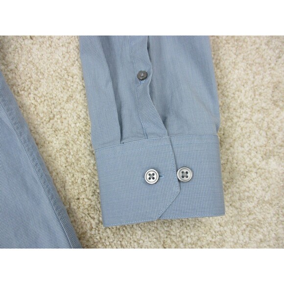 Theory Shirt Men Medium 17 32 33 Blue Long Sleeve Button Up Cotton Stretch * - Picture 4 of 16